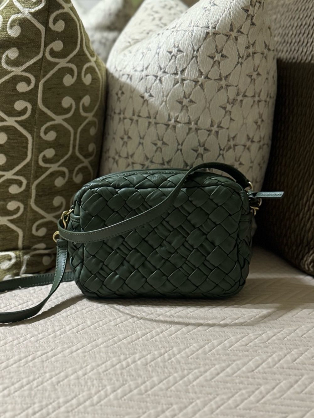 Clare V. Army green puffy woven midi sac crossbody-Price firm - Picture 2 of 15